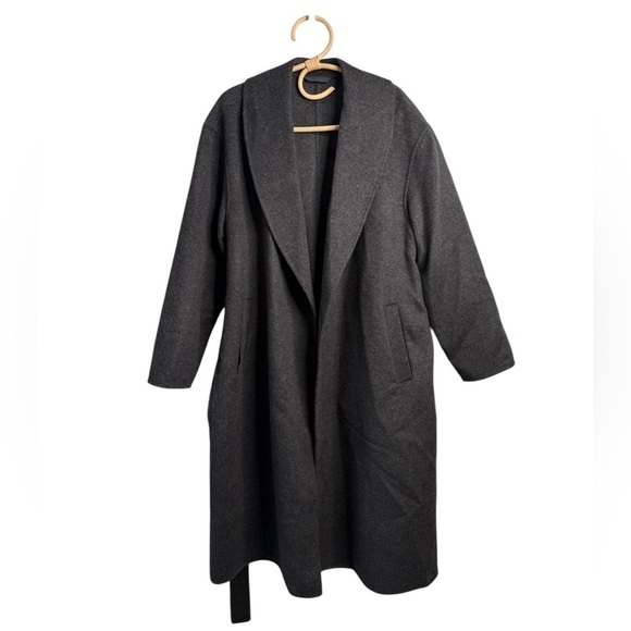 J. Crew Dark Gray Wool Blend Belted Overcoat with Shawl Collar NWOT Size XL - Picture 3 of 16